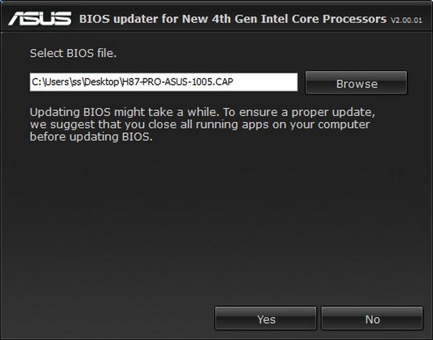 ASUS 8 Series - One click in easy-to-use application updates the BIOS to support new Intel 4th-gen CPUs